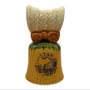 Vintage Ceramic Utah Conestoga Wagon Bell Kitsch